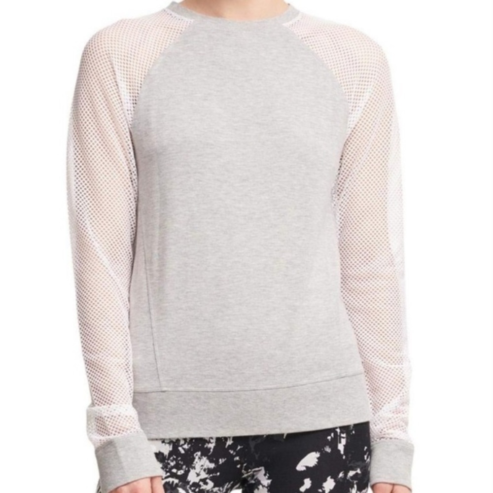 DKNY Mesh Raglan Sleeve Pullover Sweater.  Size L